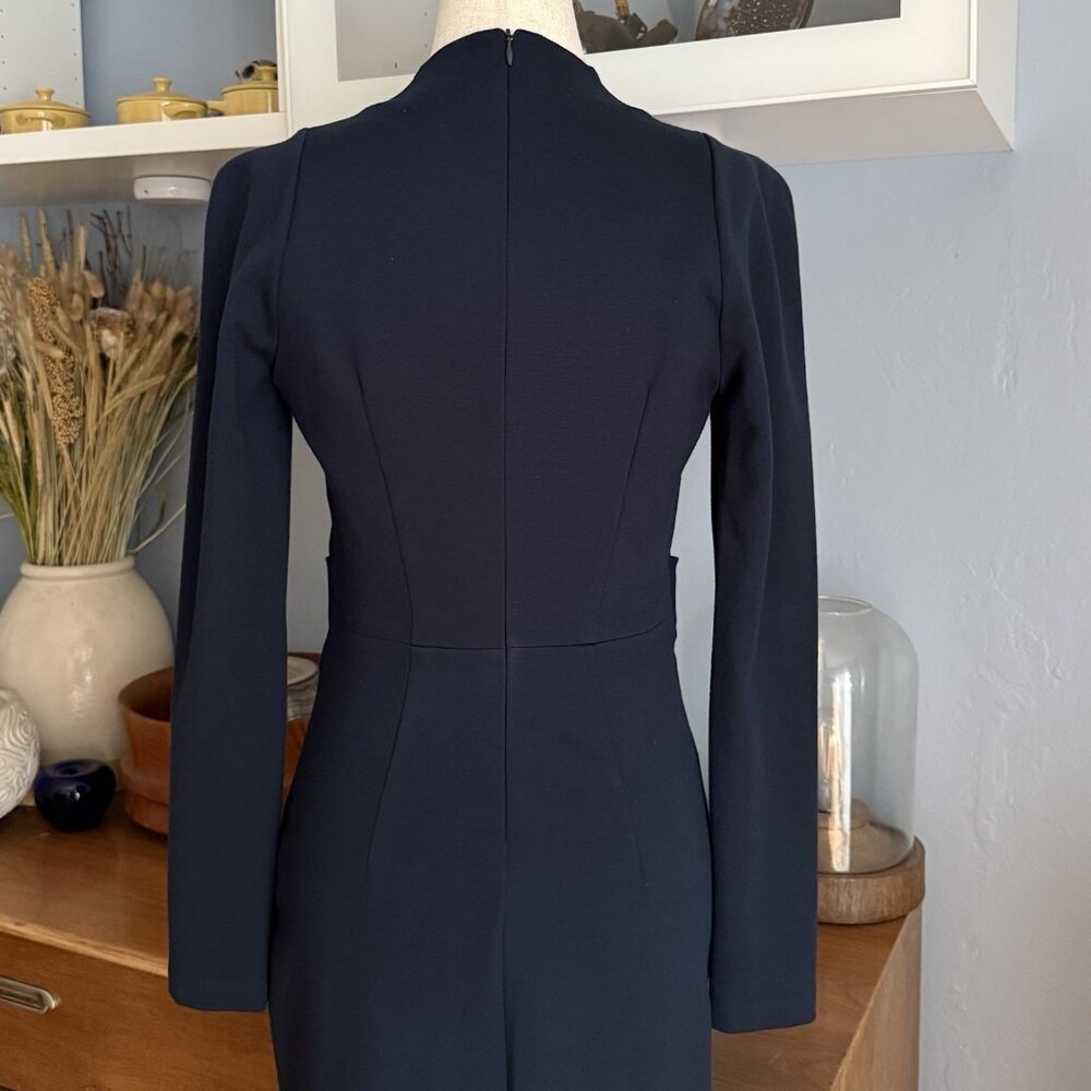 Vintage Plein Sud Jeanius Navy Blue Structured Sheath Dress Sz US 8 - Picture 10 of 12